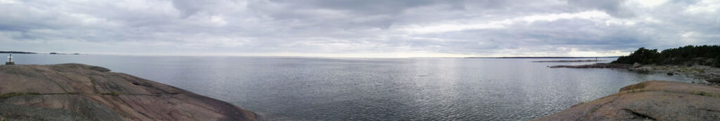 Panoraamakuva Äggskärin selältä. 