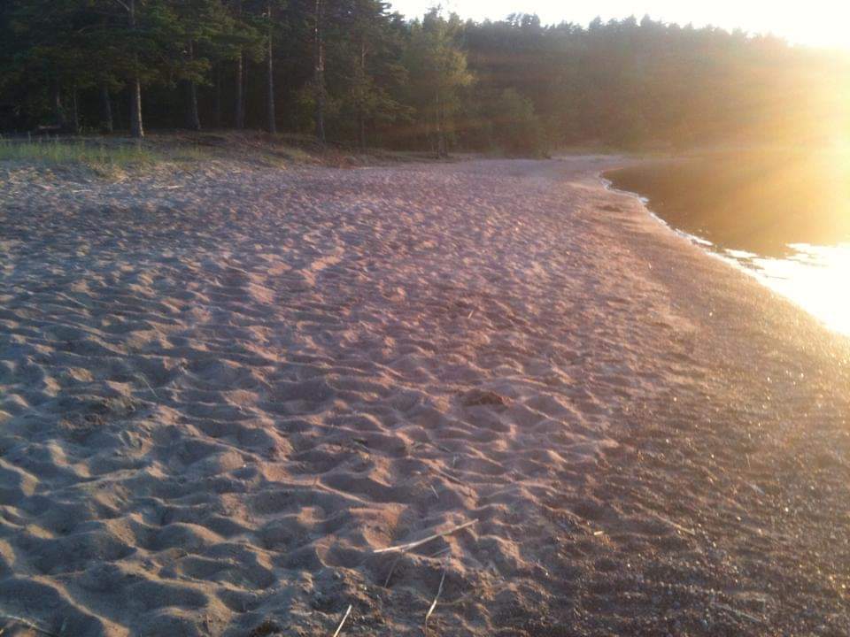 Hiekkaranta auringonlaskussa